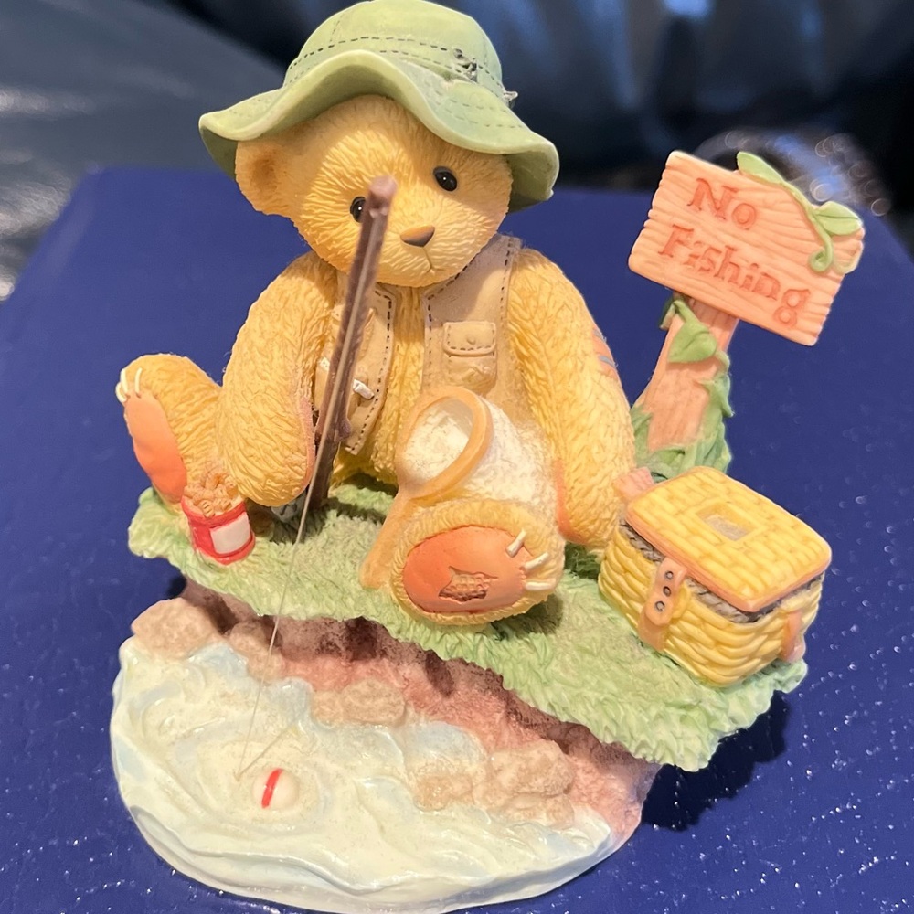 Cherished Teddies Fishing Bear with Hat and Vest